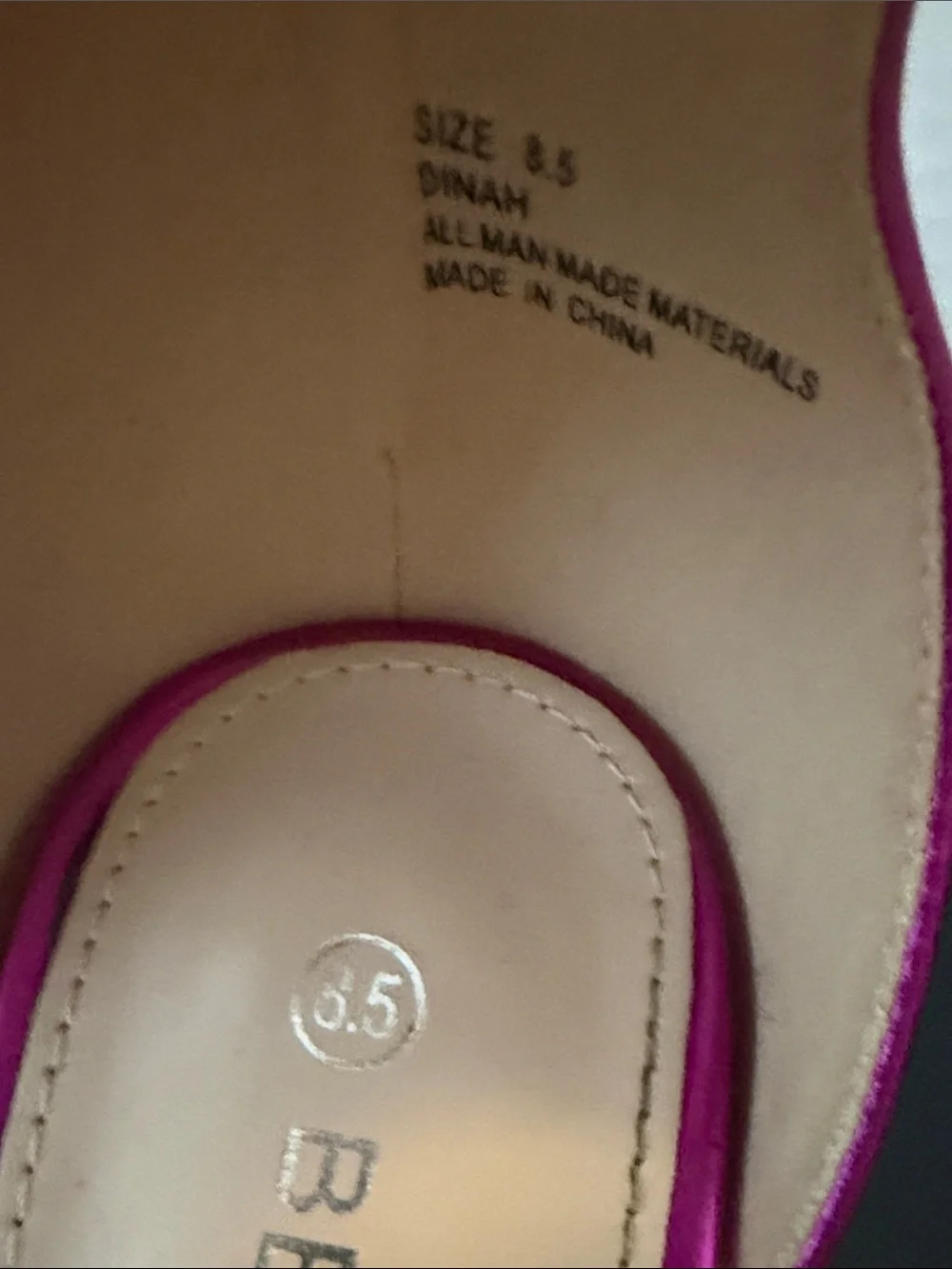 Berness Fuchsia Metallic Platform Ankle-Strap Heels, Size 8.5, 5” heels